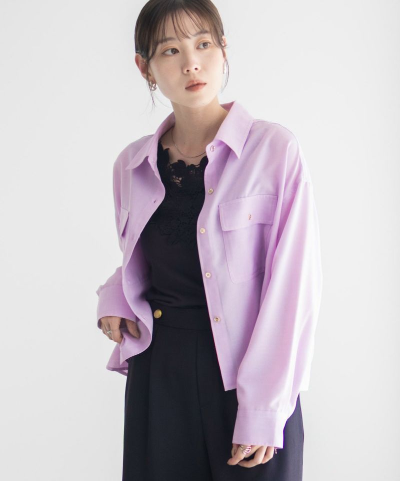 Idnes リネンライクコンパクトシャツ レディース商品画像-6