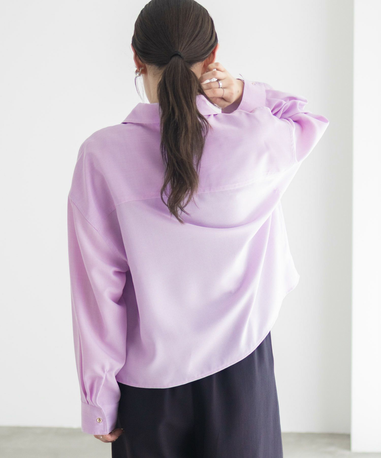 Idnes リネンライクコンパクトシャツ レディース商品サムネイル-12