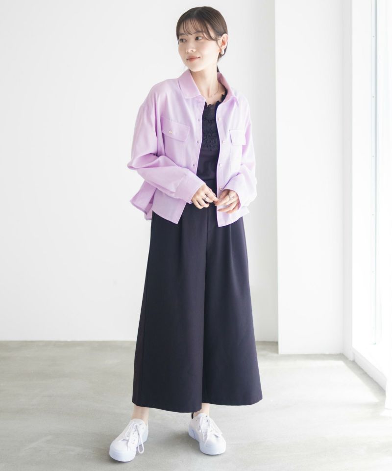 Idnes リネンライクコンパクトシャツ レディース商品画像-13