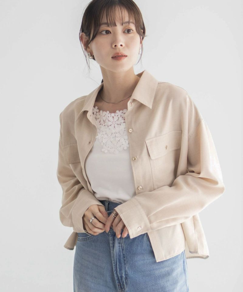 Idnes リネンライクコンパクトシャツ レディース商品画像-15