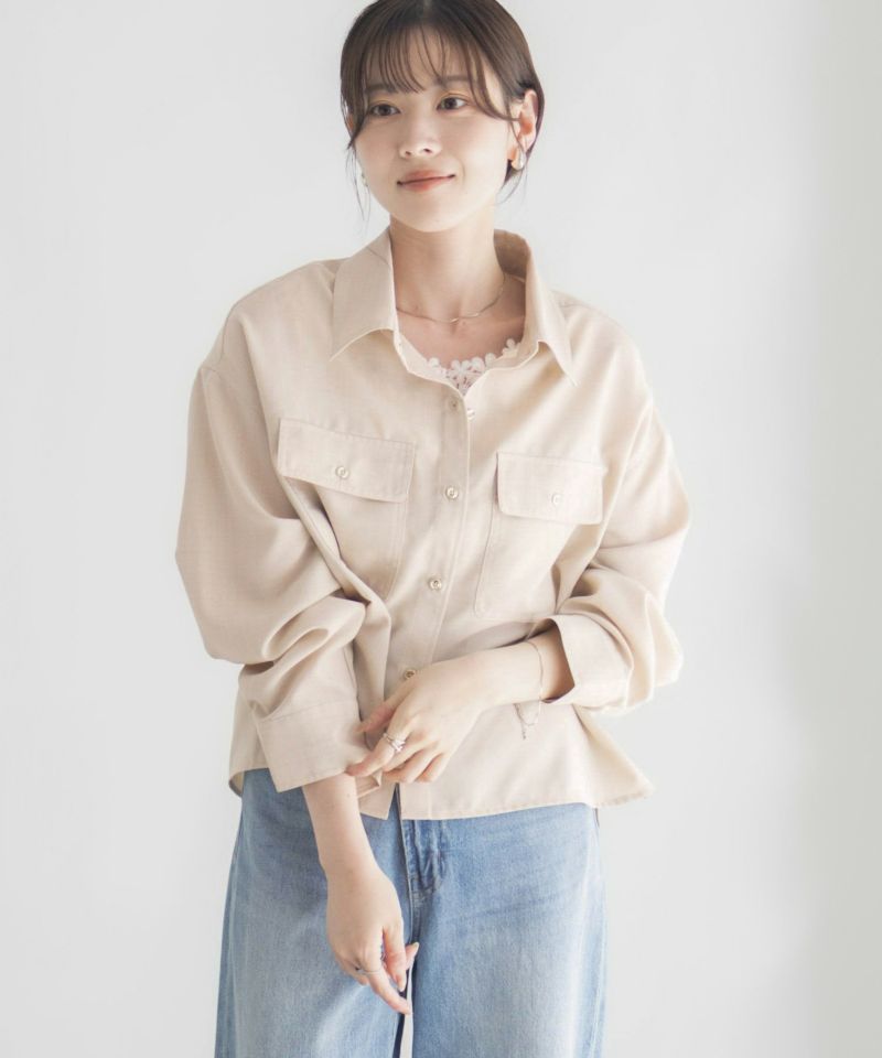 Idnes リネンライクコンパクトシャツ レディース商品画像-18