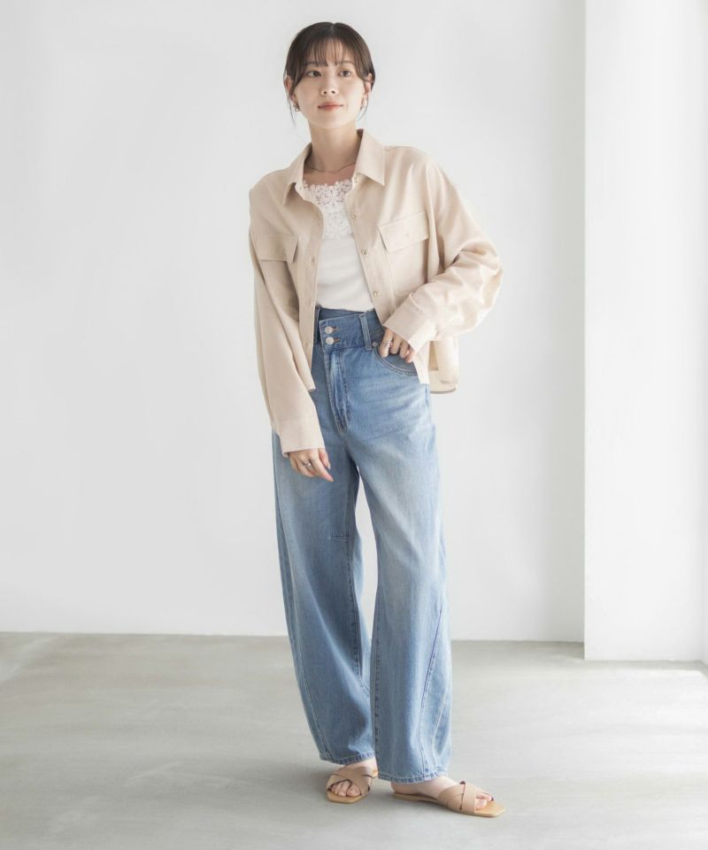 Idnes リネンライクコンパクトシャツ レディース商品画像-20