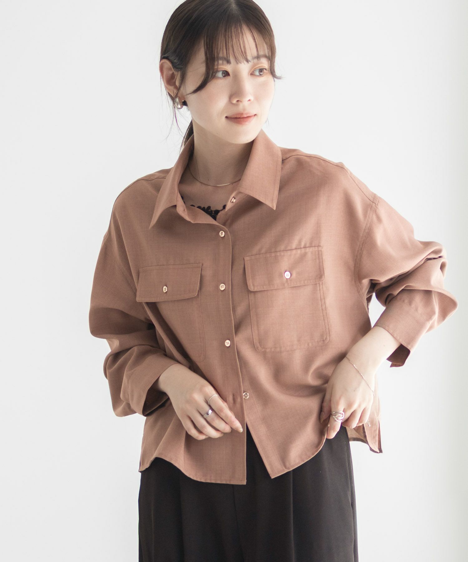 Idnes リネンライクコンパクトシャツ レディース商品サムネイル-25