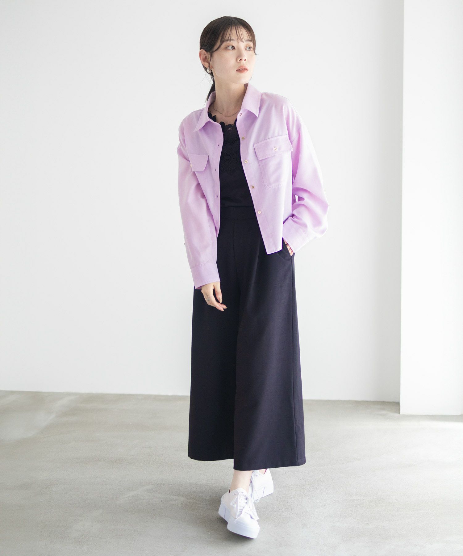 Idnes リネンライクコンパクトシャツ レディース商品画像-36