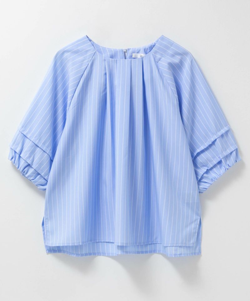 Idnes 袖タックストライプブラウス レディース商品画像-15