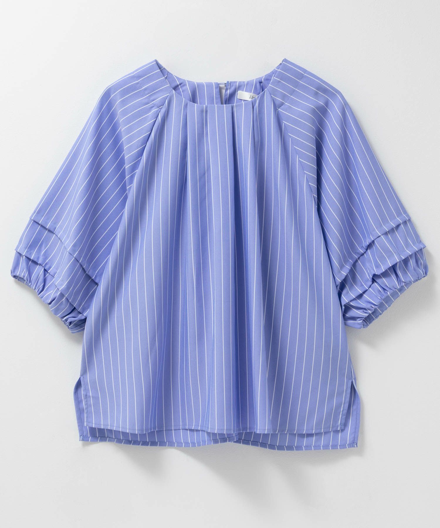 Idnes 袖タックストライプブラウス レディース商品画像-17