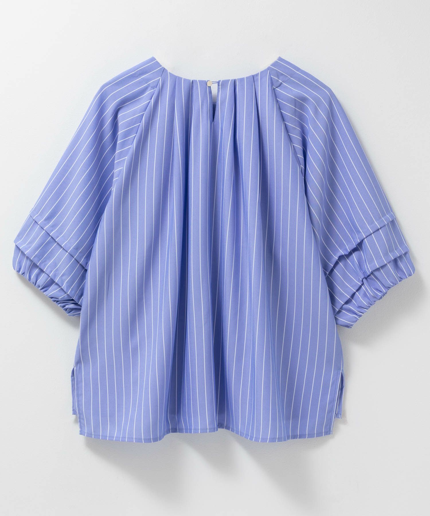 Idnes 袖タックストライプブラウス レディース商品画像-18