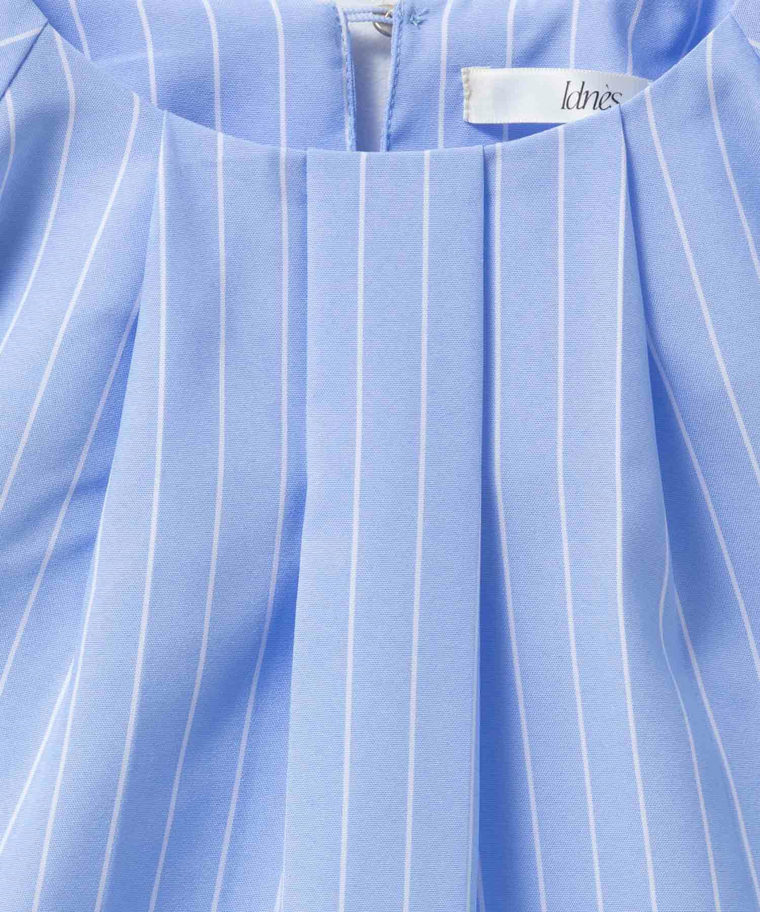 Idnes 袖タックストライプブラウス レディース商品画像-19