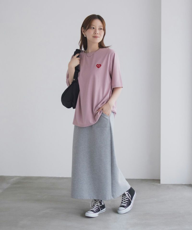 T-GRAPHICS  ハート刺繍Tシャツ レディース メール便 対応商品商品画像-20