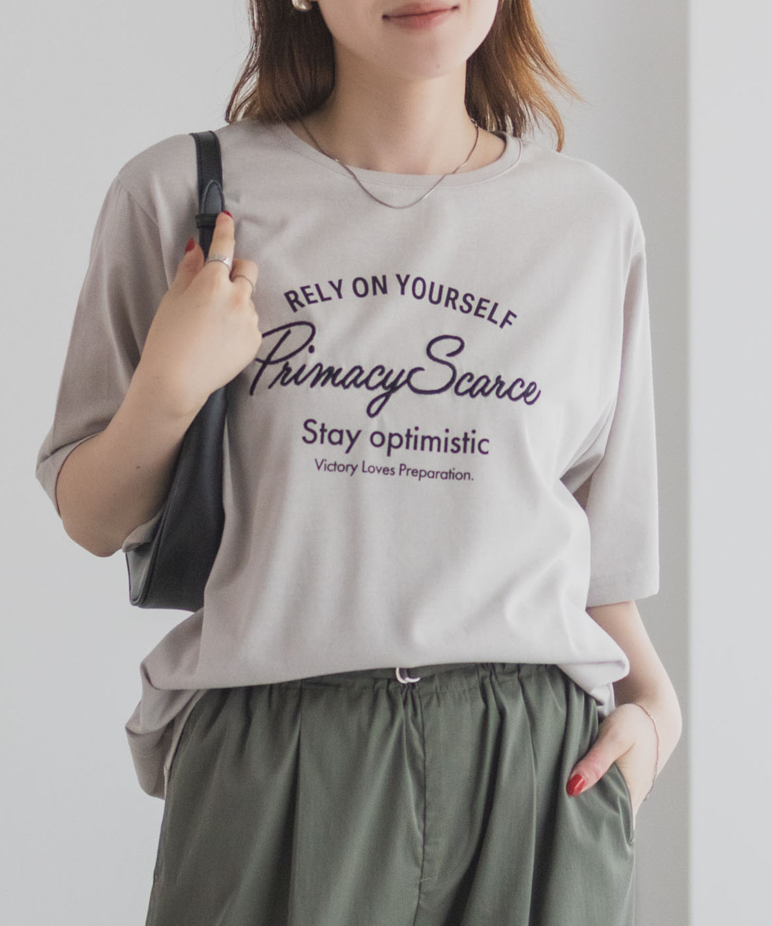 T-GRAPHICS  メッセージ刺繍Tシャツ レディース メール便 対応商品商品サムネイル-1