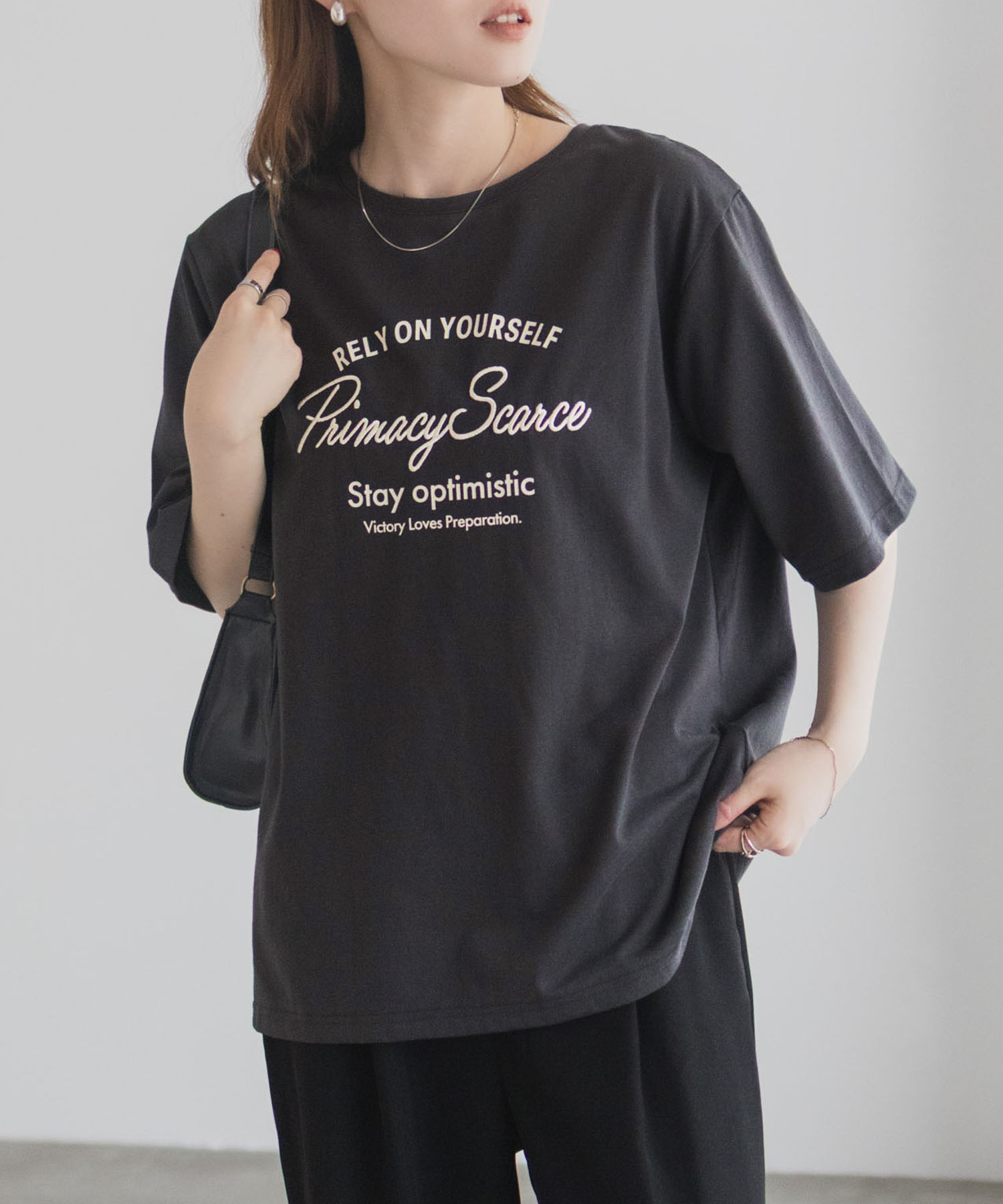 T-GRAPHICS  メッセージ刺繍Tシャツ レディース メール便 対応商品商品画像-2