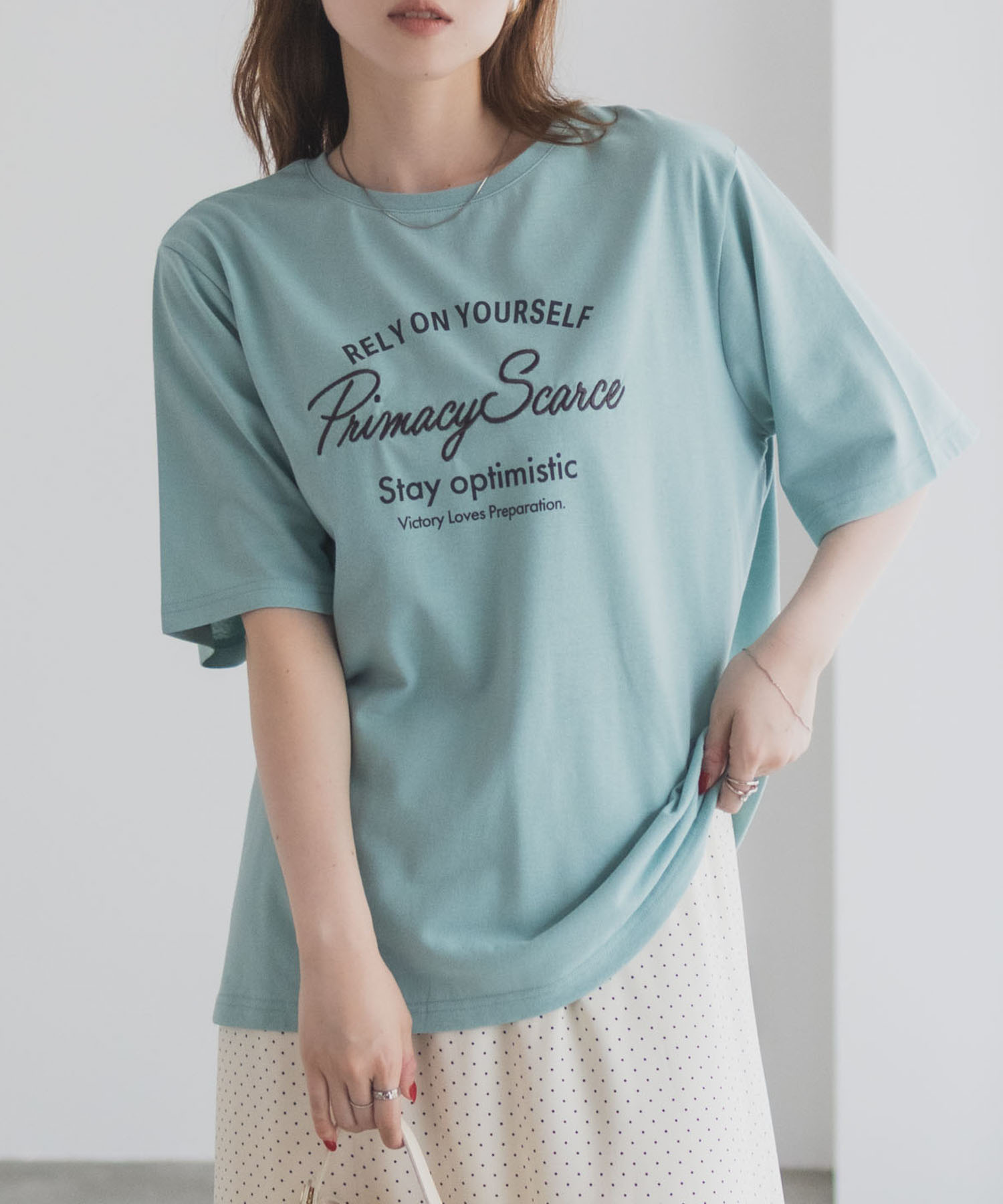 [値下げ]T-GRAPHICS  メッセージ刺繍Tシャツ レディース メール便 対応商品商品画像-3