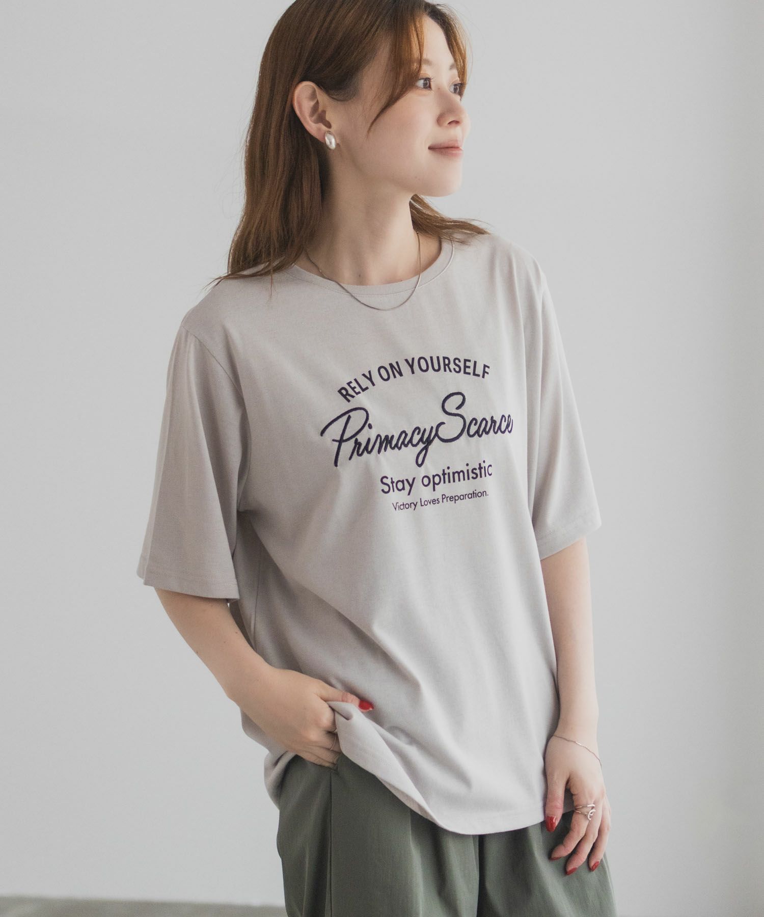 T-GRAPHICS  メッセージ刺繍Tシャツ レディース メール便 対応商品商品画像-4
