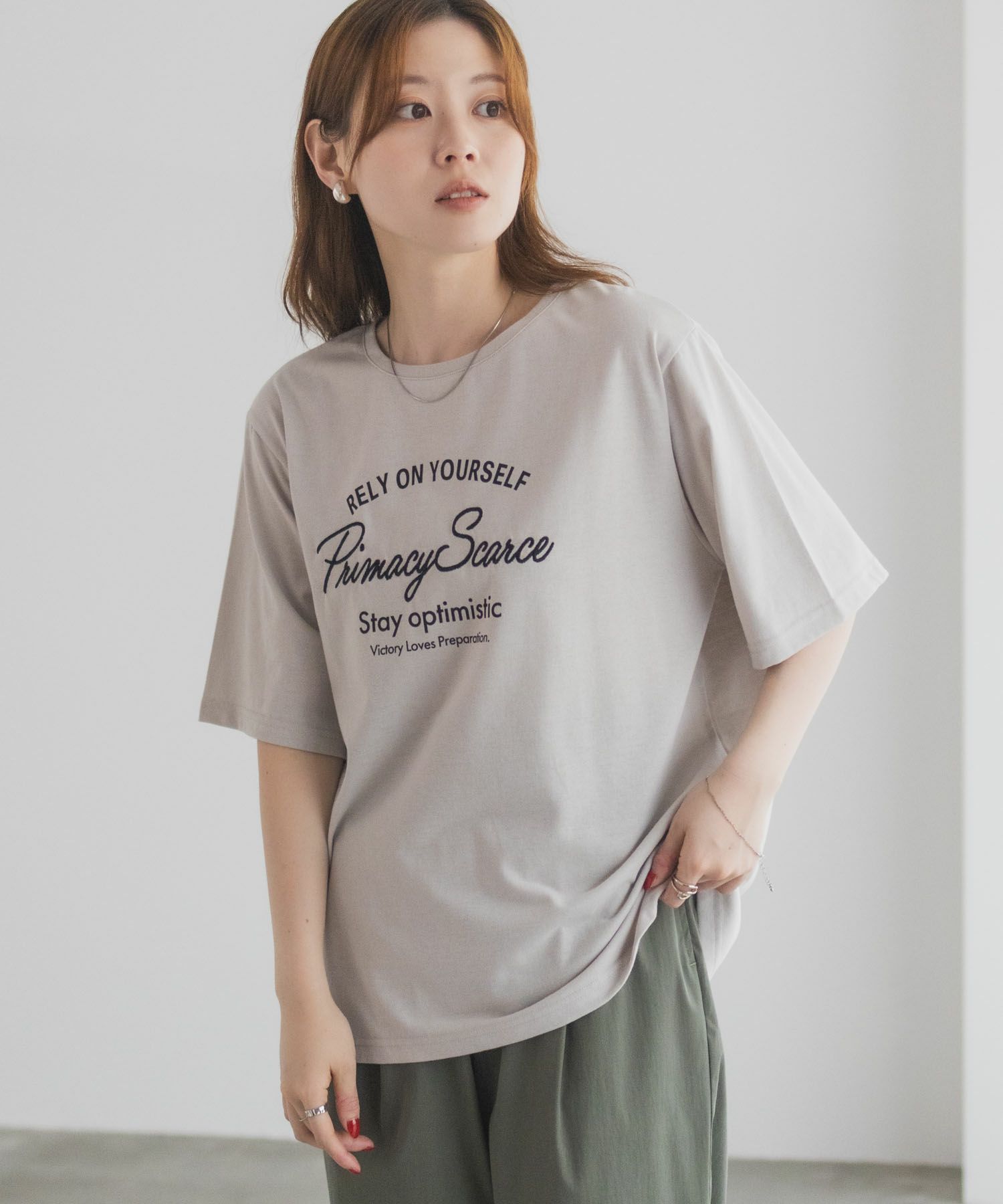 [値下げ]T-GRAPHICS  メッセージ刺繍Tシャツ レディース メール便 対応商品商品画像-5