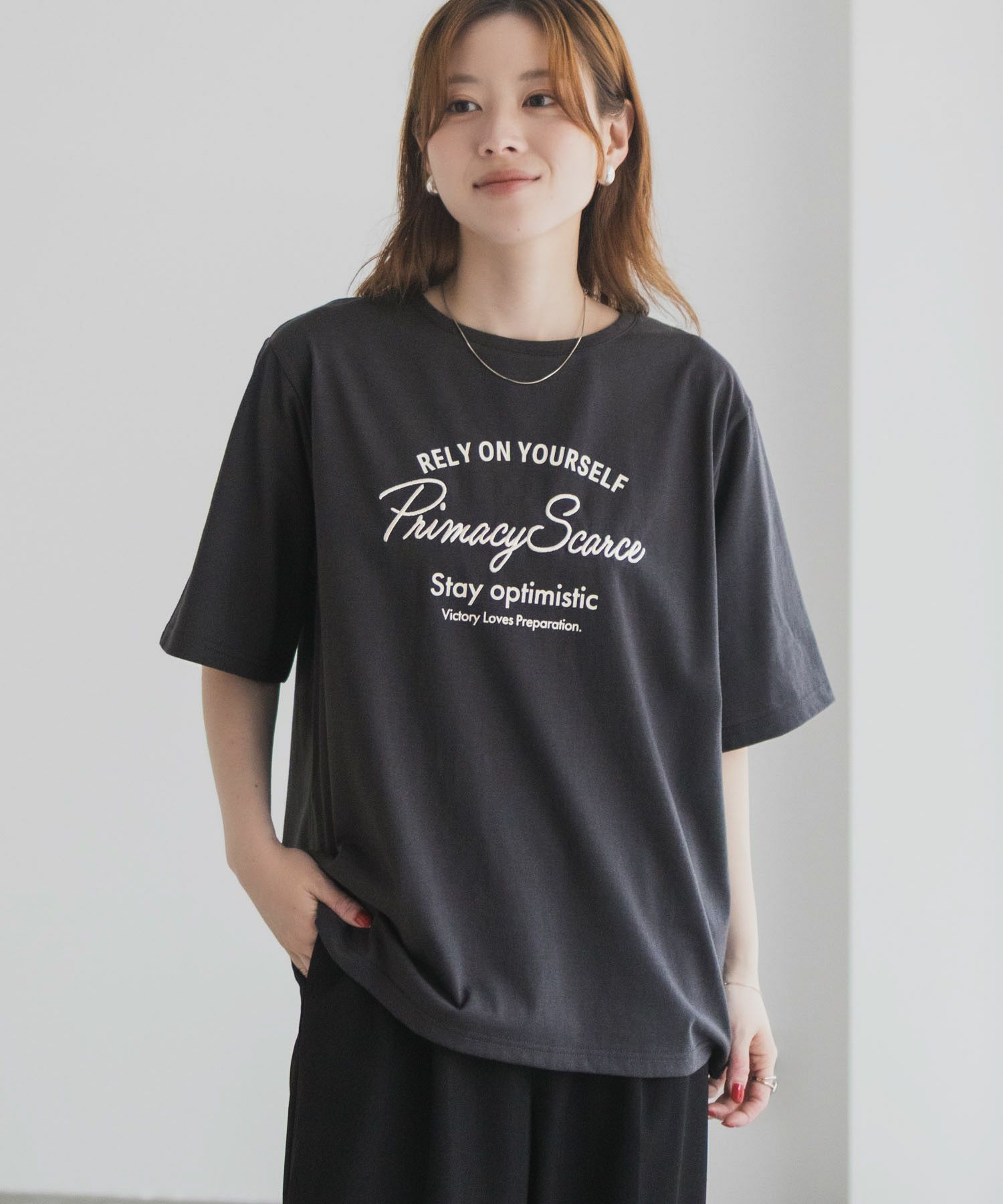 [値下げ]T-GRAPHICS  メッセージ刺繍Tシャツ レディース メール便 対応商品商品サムネイル-11