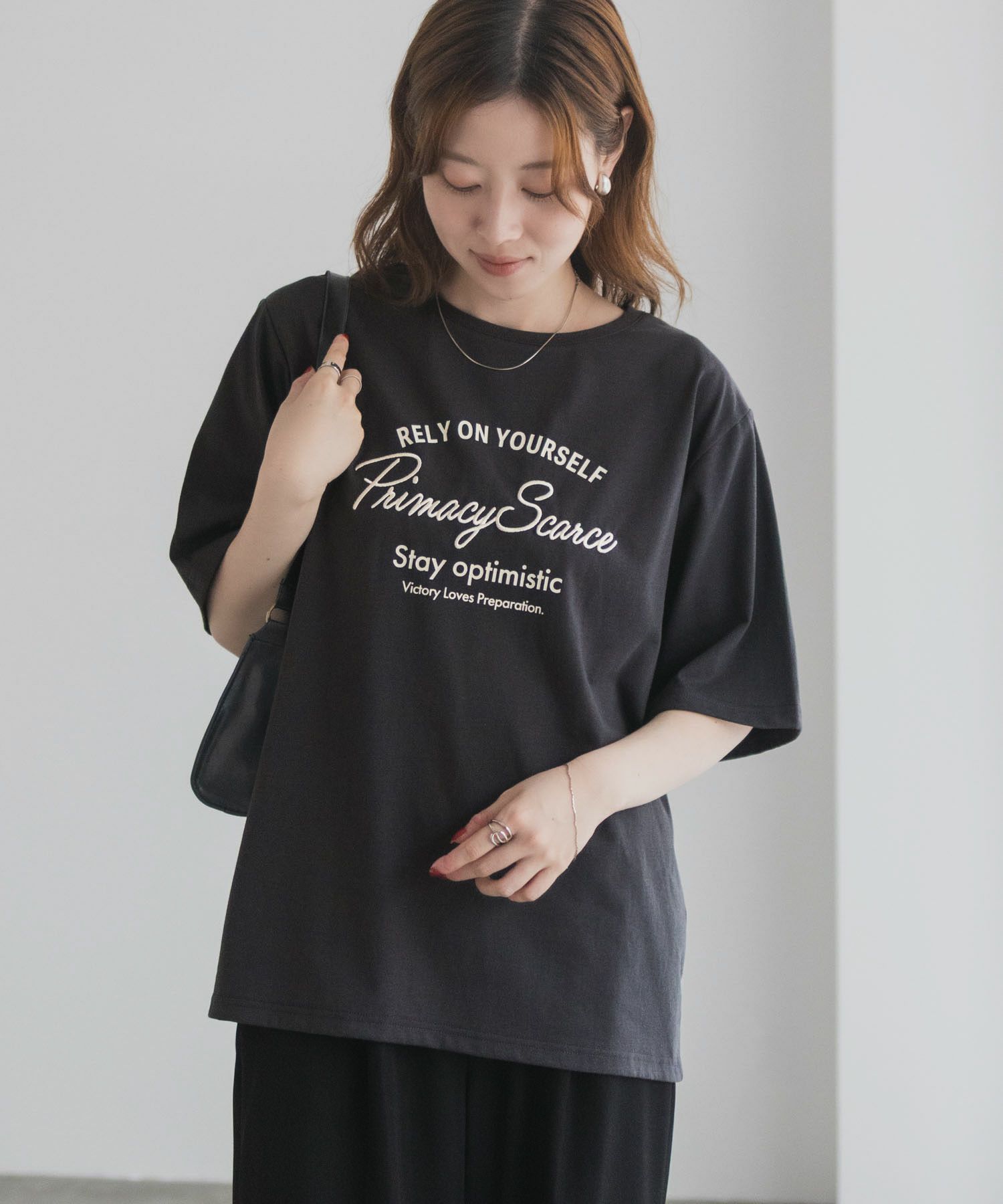 T-GRAPHICS メッセージ刺繍Tシャツ レディース ネコポス 対応商品