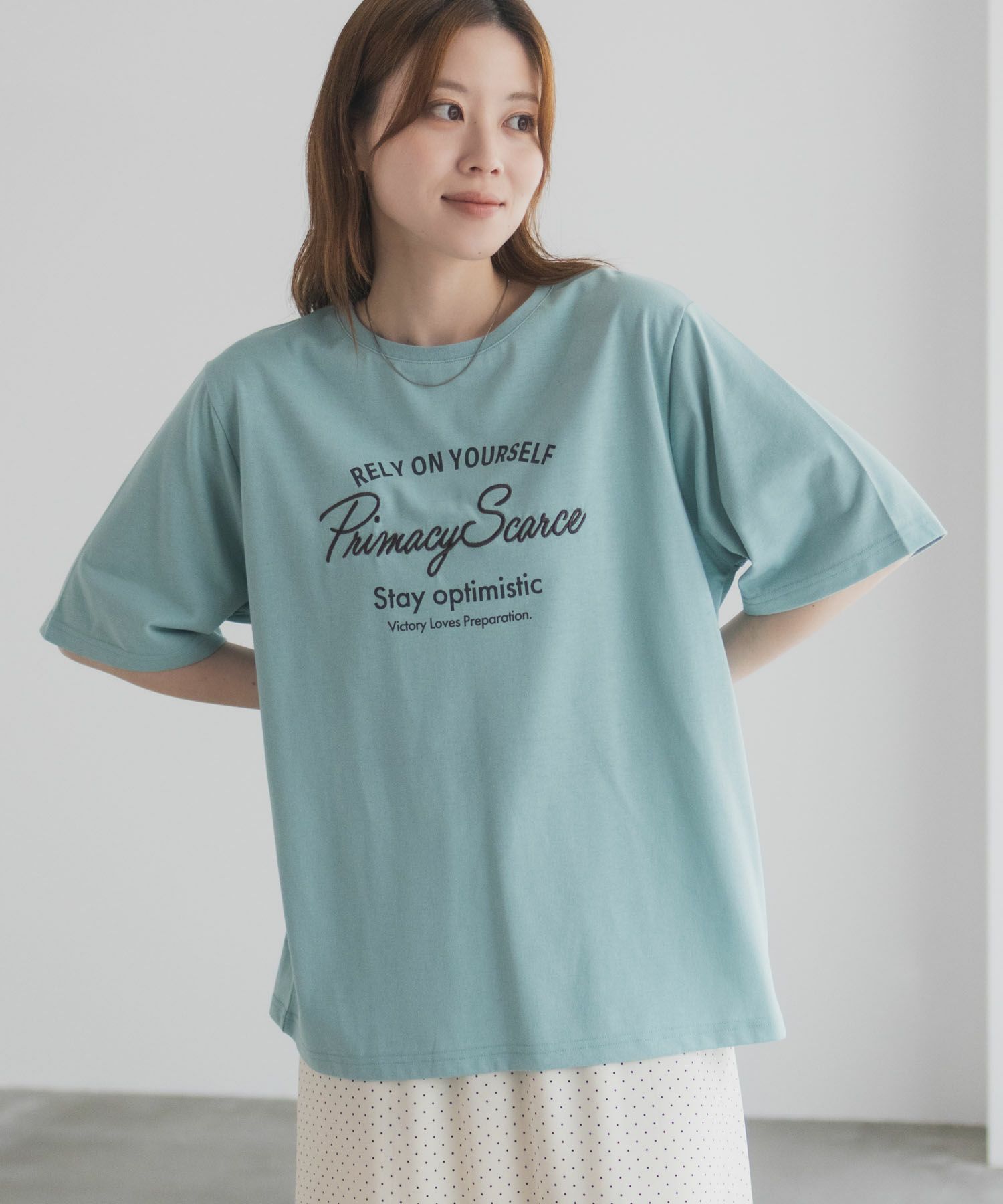 T-GRAPHICS  メッセージ刺繍Tシャツ レディース メール便 対応商品商品サムネイル-16