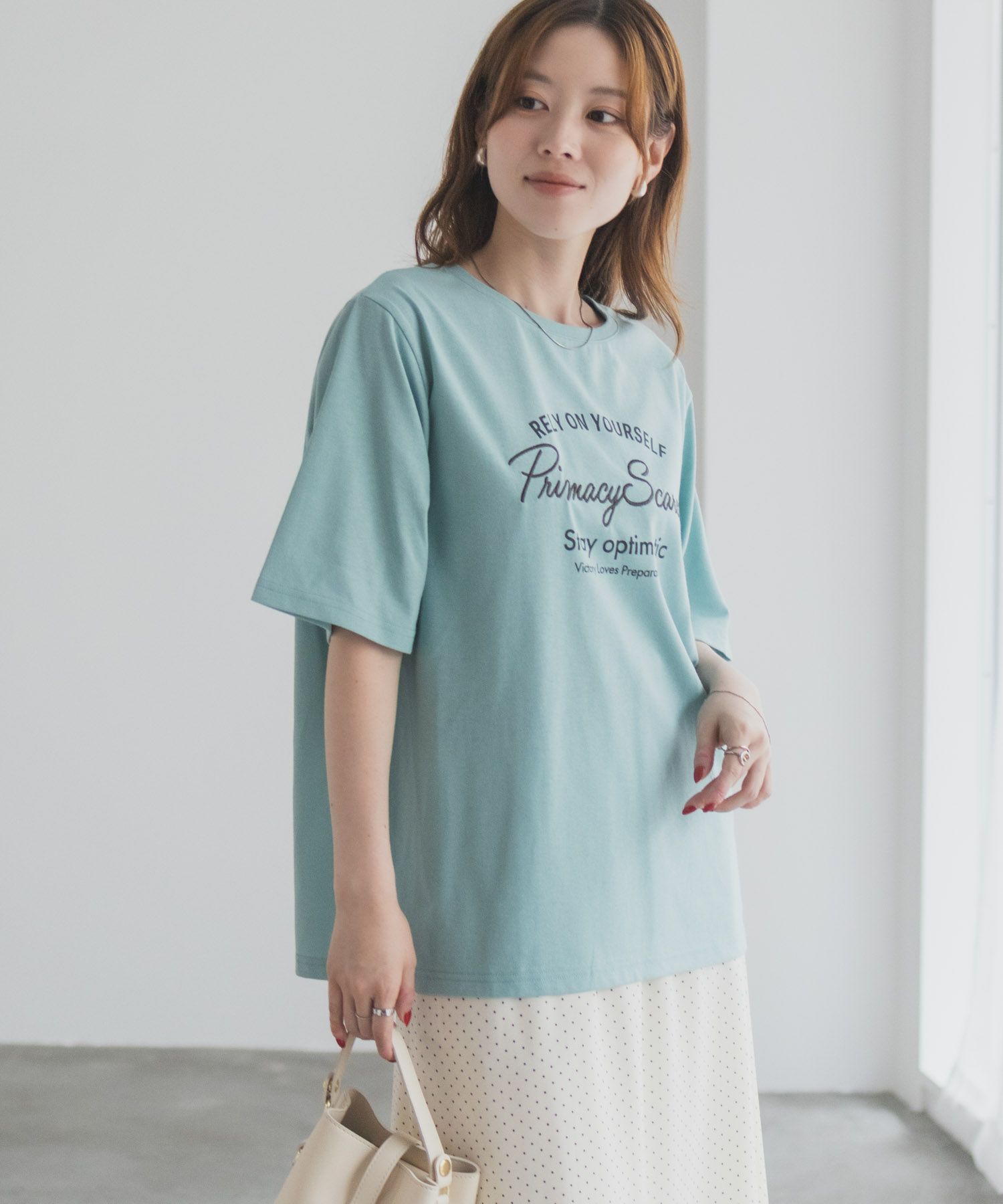 T-GRAPHICS メッセージ刺繍Tシャツ レディース ネコポス 対応商品