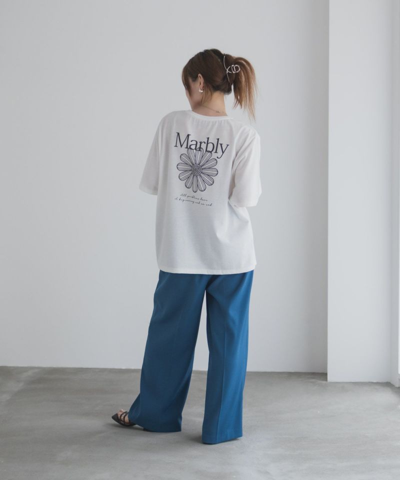 T-GRAPHICS フラワープリントTシャツ レディース