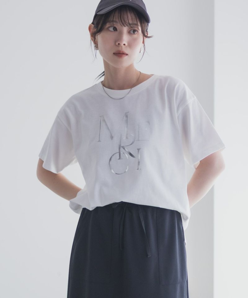 Idnes MERCI箔プリントTシャツ レディース メール便 対応商品商品画像-12
