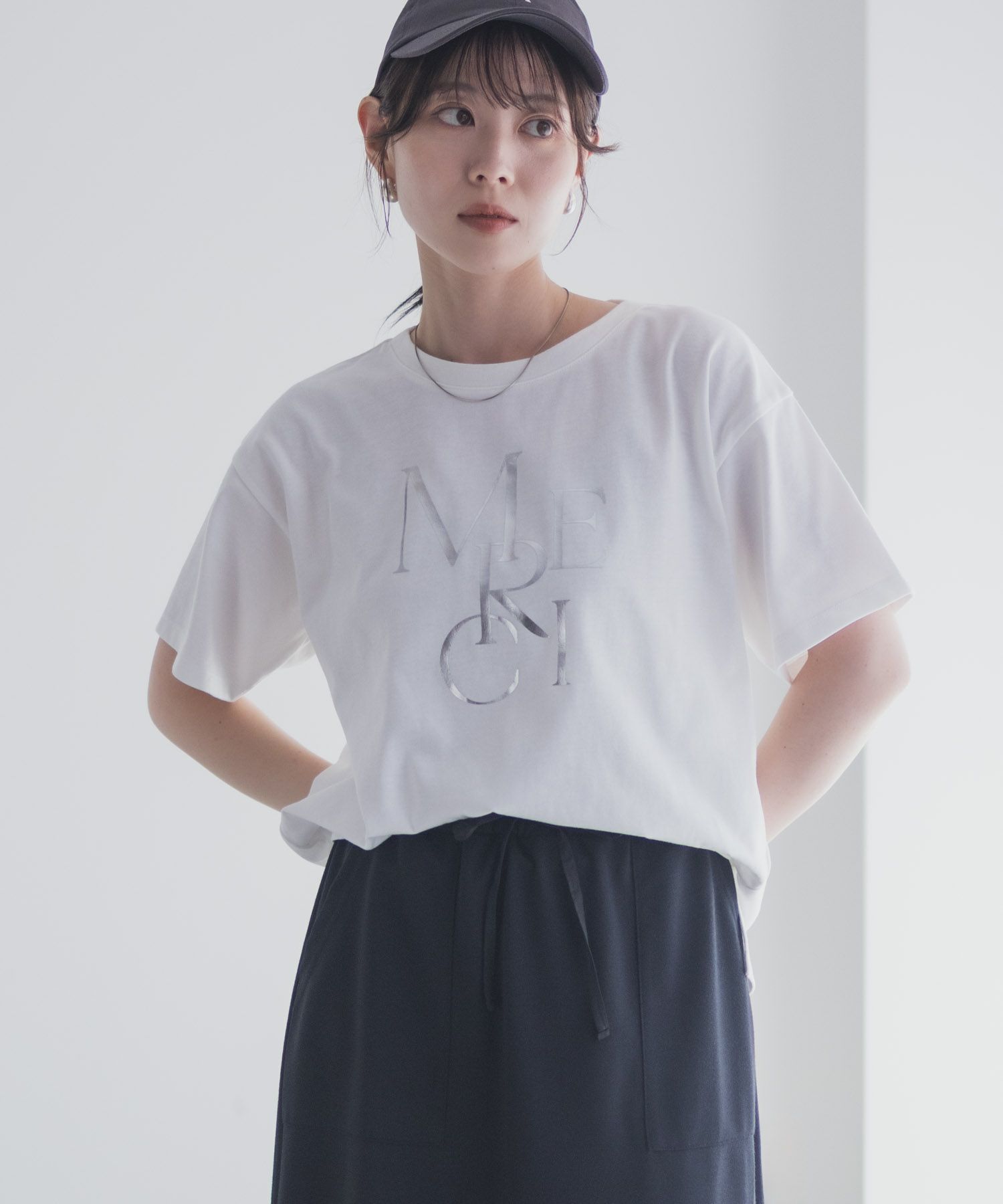 Idnes MERCI箔プリントTシャツ レディース メール便 対応商品商品サムネイル-12