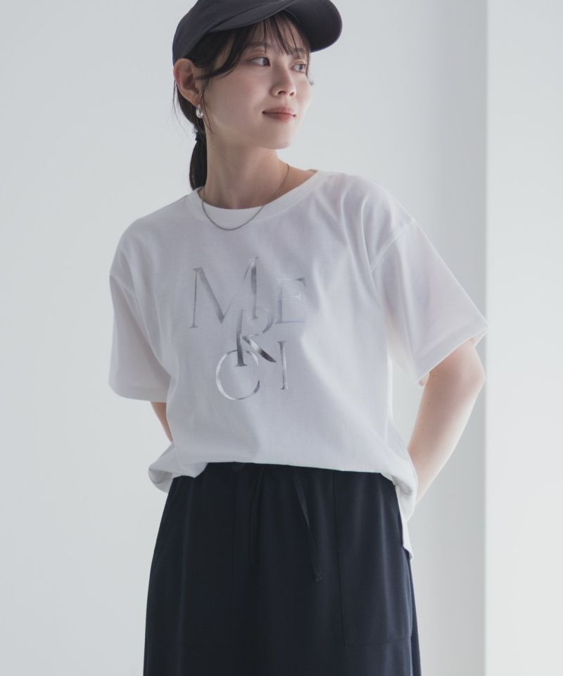 Idnes MERCI箔プリントTシャツ レディース メール便 対応商品商品画像-13
