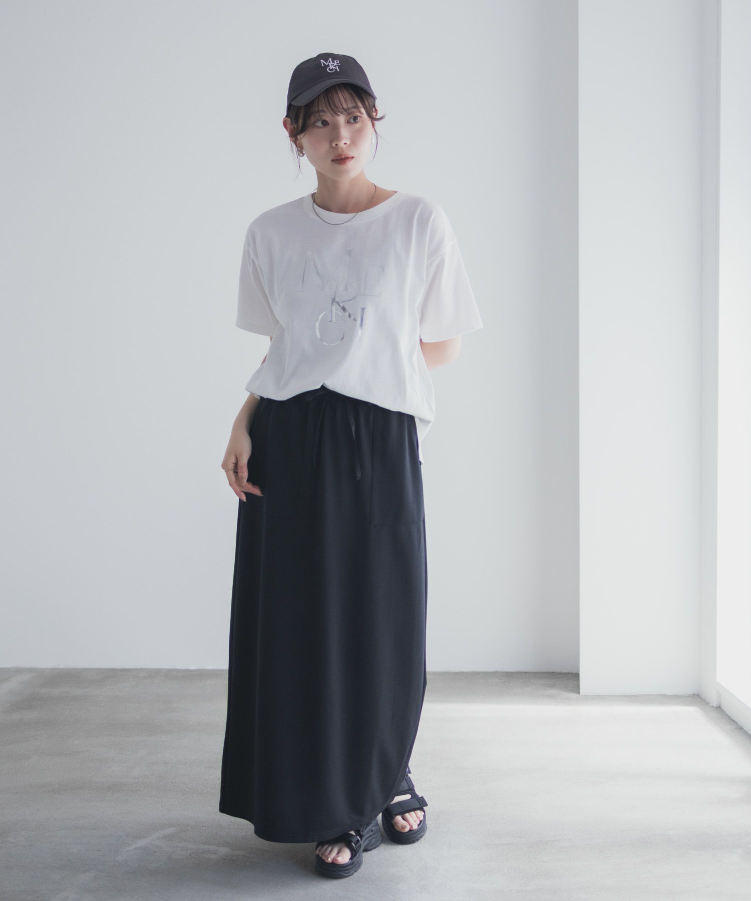 Idnes MERCI箔プリントTシャツ レディース メール便 対応商品商品画像-14