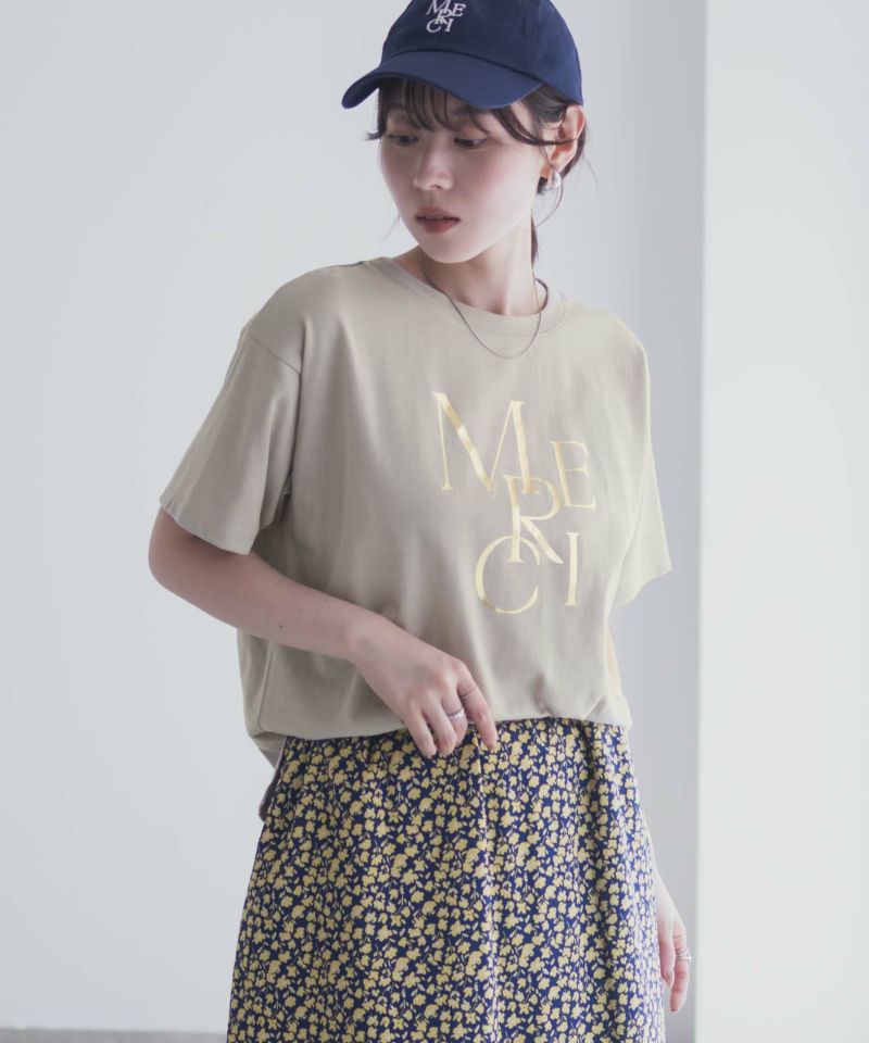 Idnes MERCI箔プリントTシャツ レディース メール便 対応商品商品画像-15