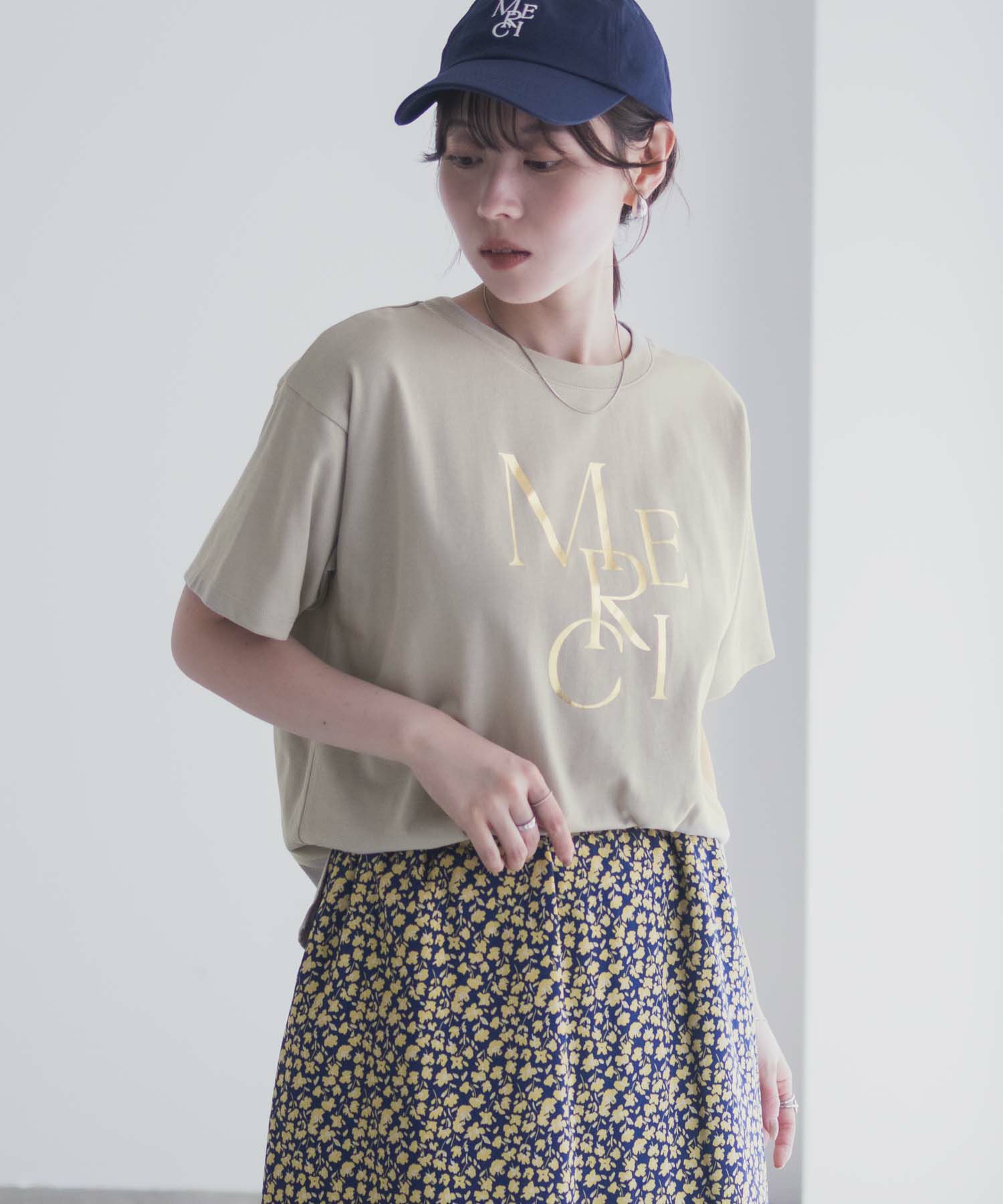 Idnes MERCI箔プリントTシャツ レディース メール便 対応商品商品画像-15