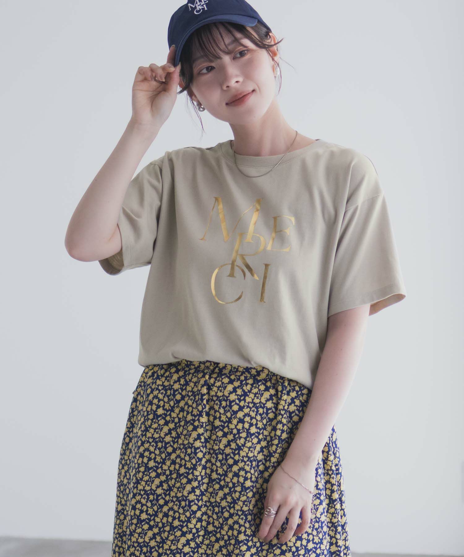Idnes MERCI箔プリントTシャツ レディース メール便 対応商品商品サムネイル-16