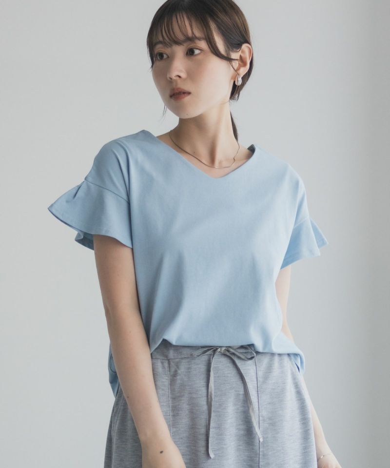 Idnes スリーブデザインTシャツ レディース メール便 対応商品商品画像-1