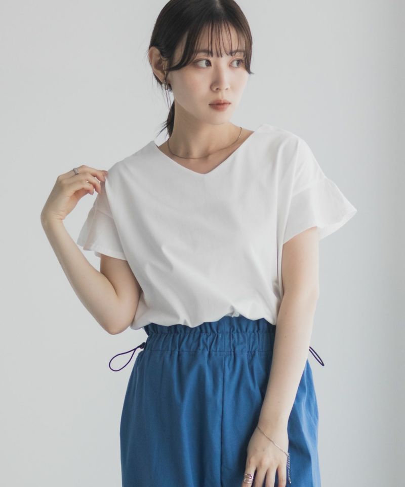 Idnes スリーブデザインTシャツ レディース メール便 対応商品商品画像-2