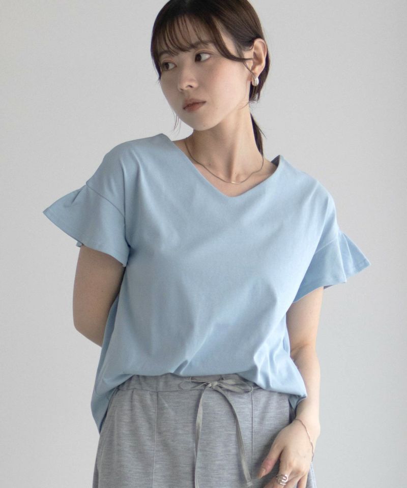 Idnes スリーブデザインTシャツ レディース メール便 対応商品商品画像-4