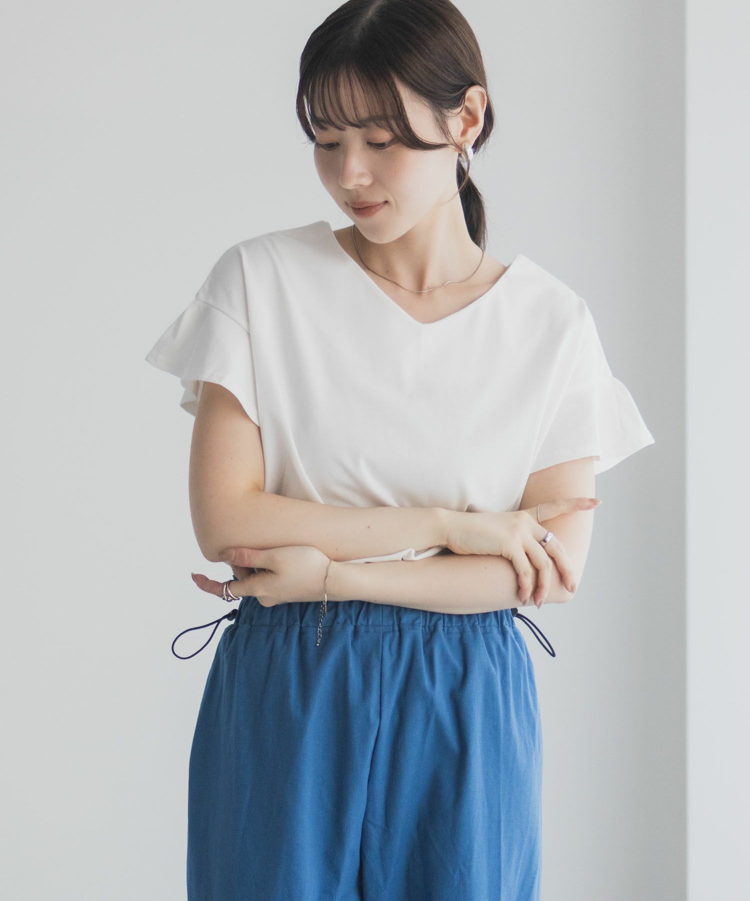 Idnes スリーブデザインTシャツ レディース メール便 対応商品商品画像-12