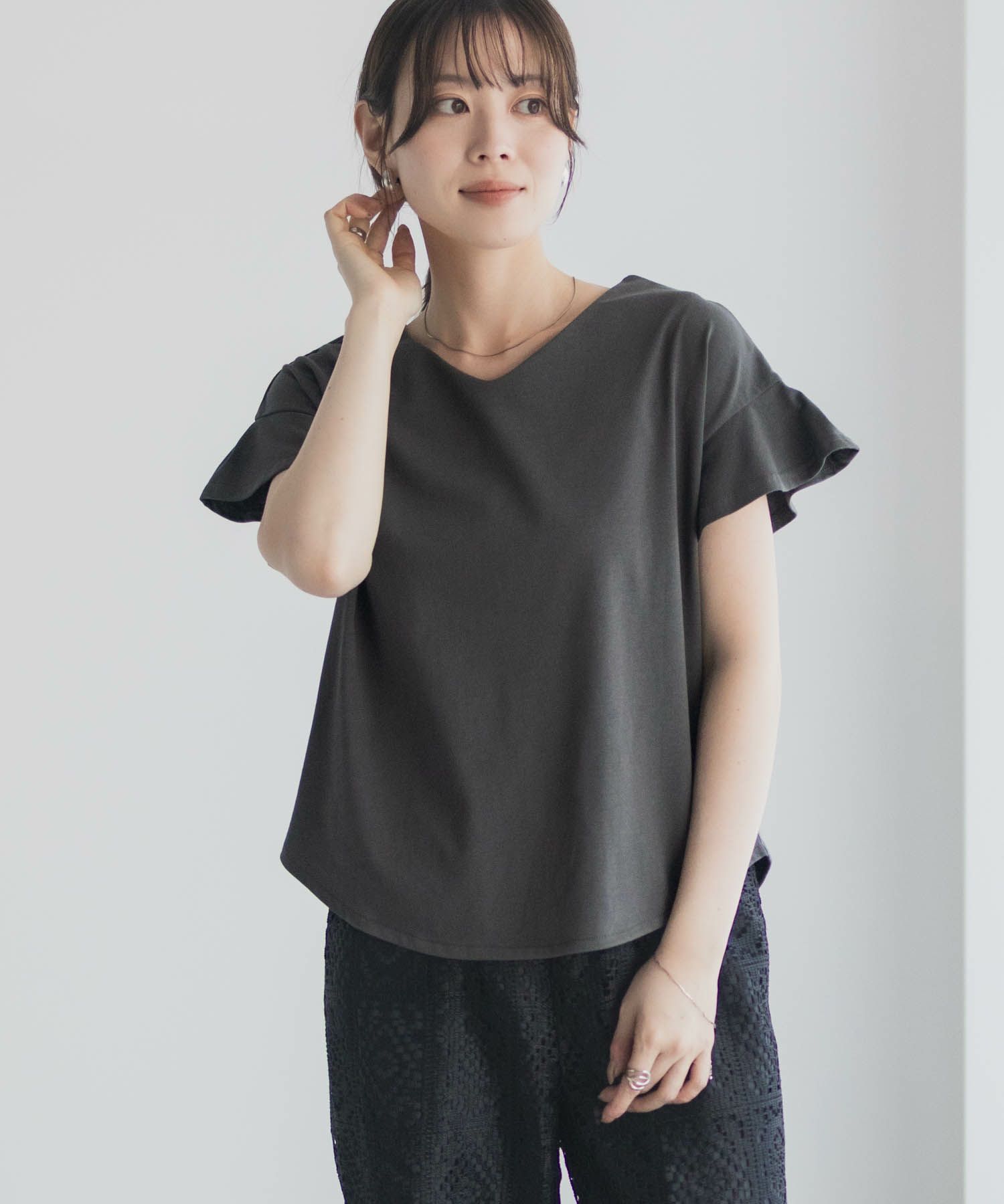 Idnes スリーブデザインTシャツ レディース メール便 対応商品商品画像-17