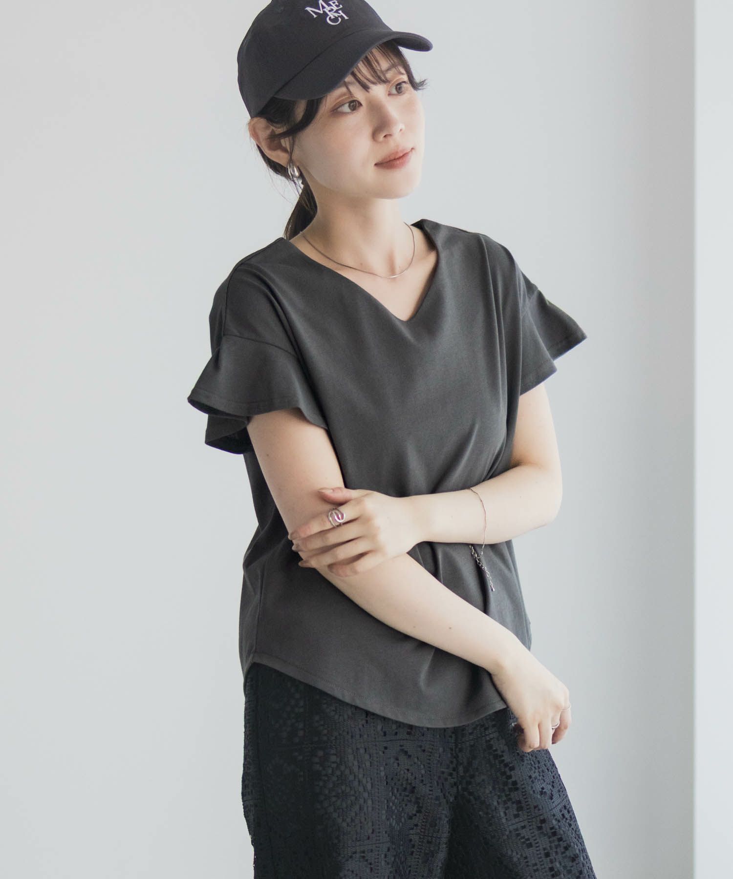 Idnes スリーブデザインTシャツ レディース メール便 対応商品商品画像-19