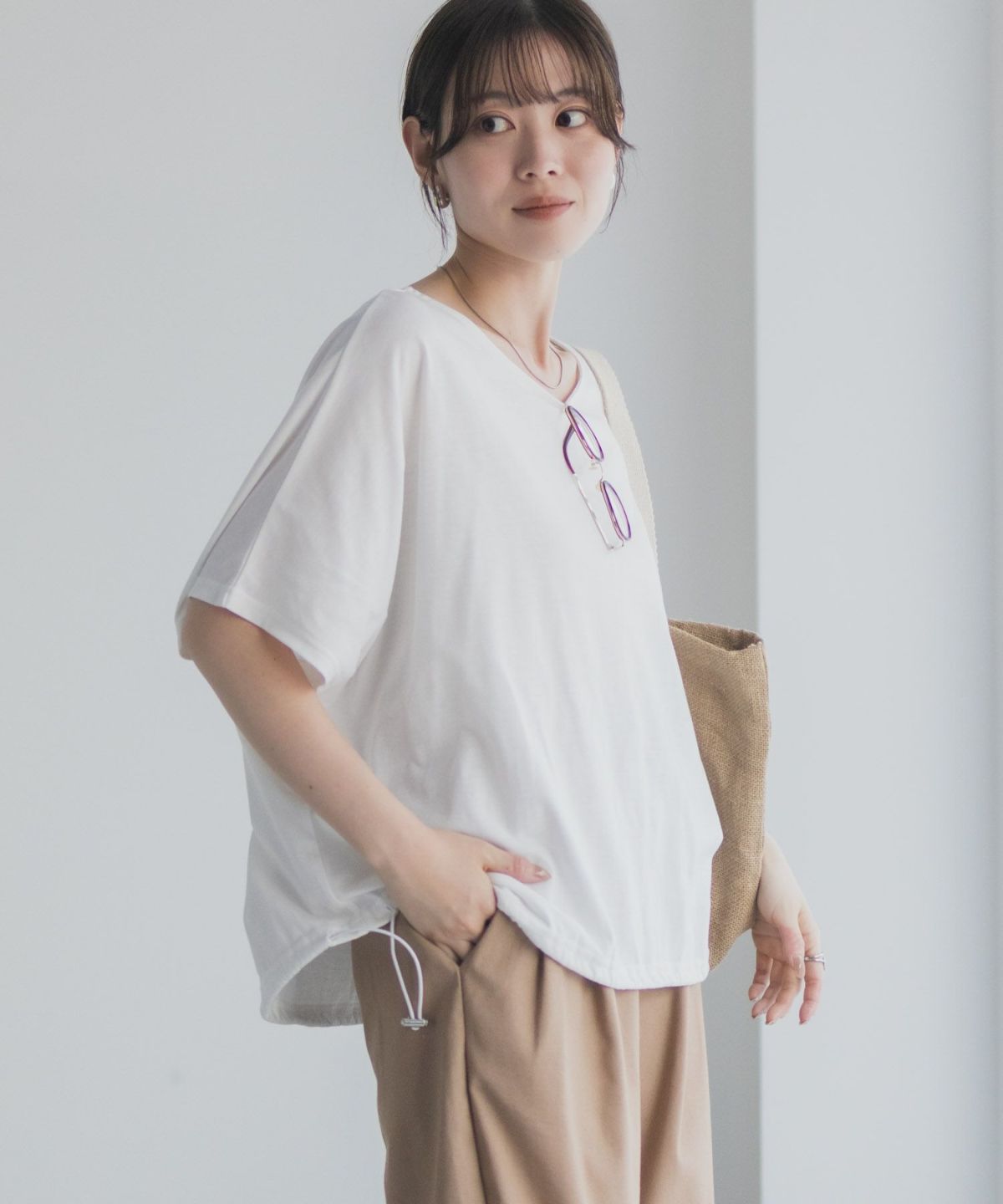 Idnes 裾ドロストカットソー レディース ネコポス 対応商品