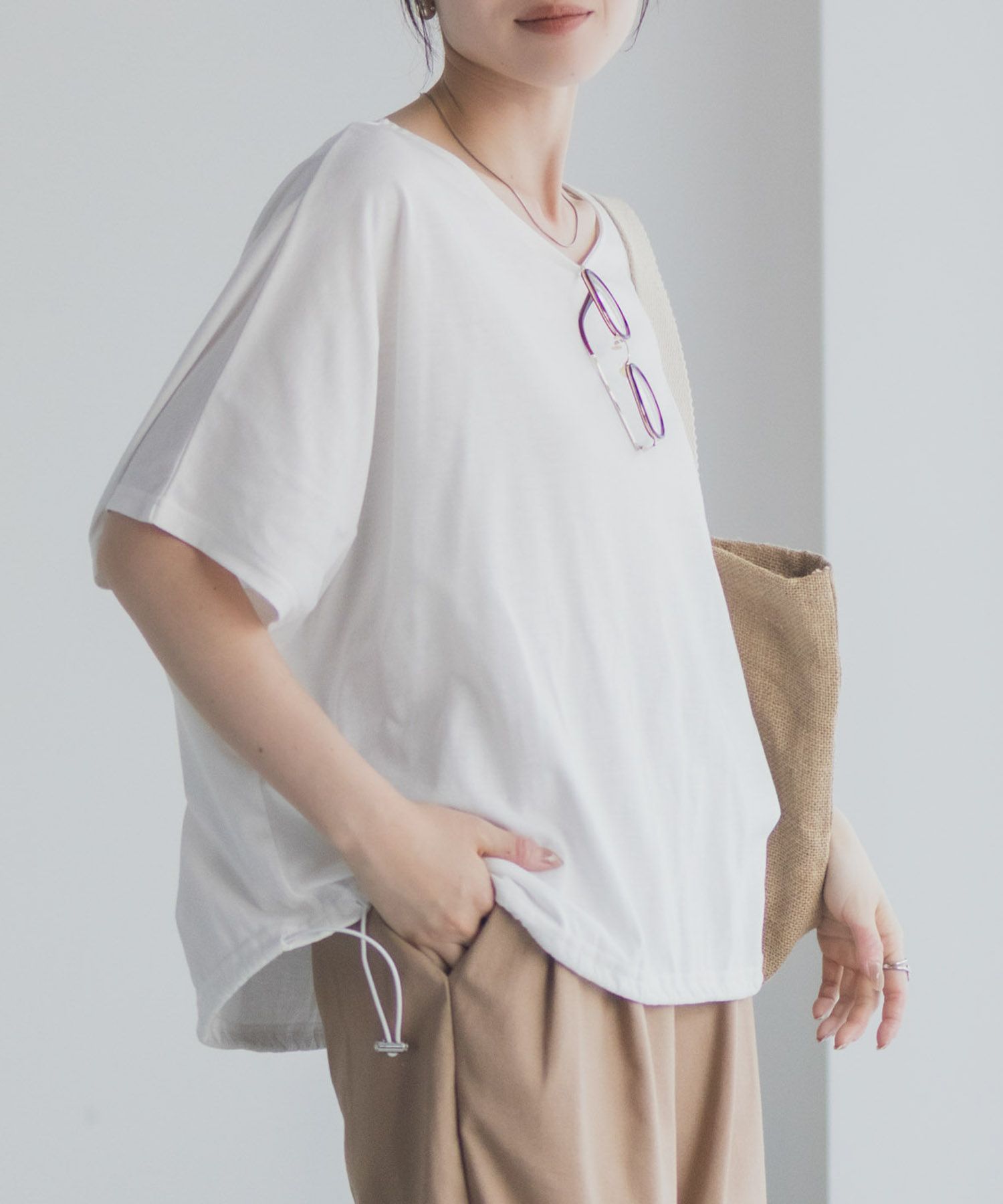 Idnes 裾ドロストカットソー レディース ネコポス 対応商品