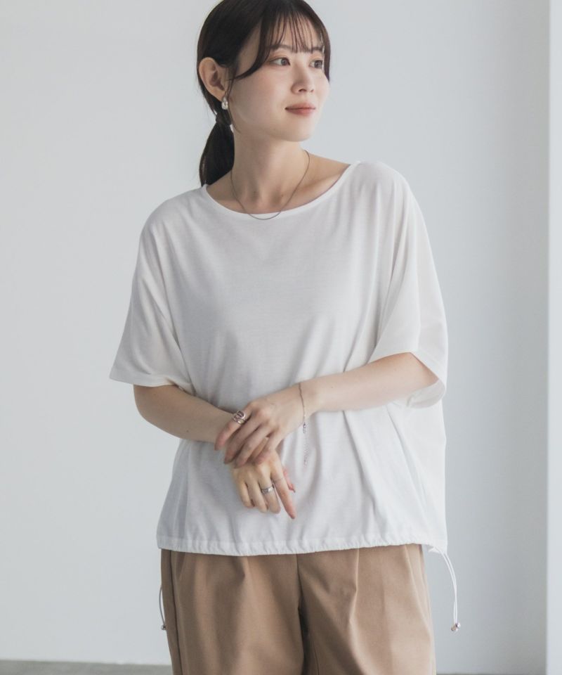 Idnes 裾ドロストカットソー レディース メール便 対応商品商品画像-12