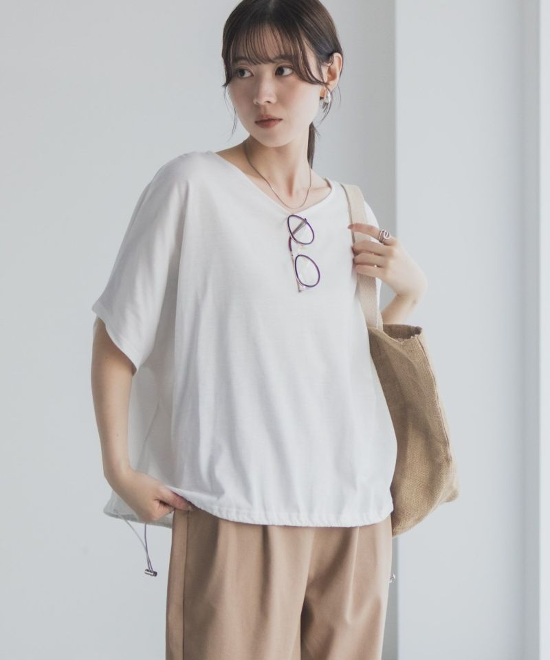 Idnes 裾ドロストカットソー レディース メール便 対応商品商品画像-13