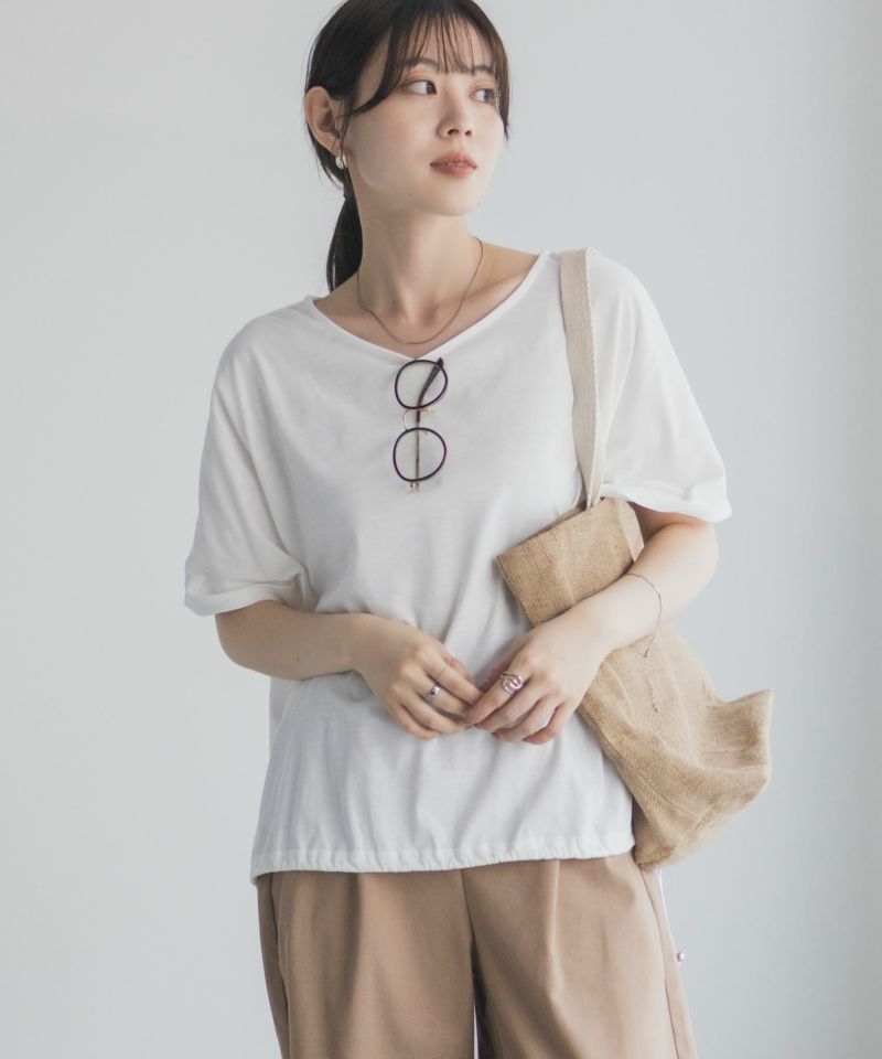 Idnes 裾ドロストカットソー レディース メール便 対応商品商品画像-14