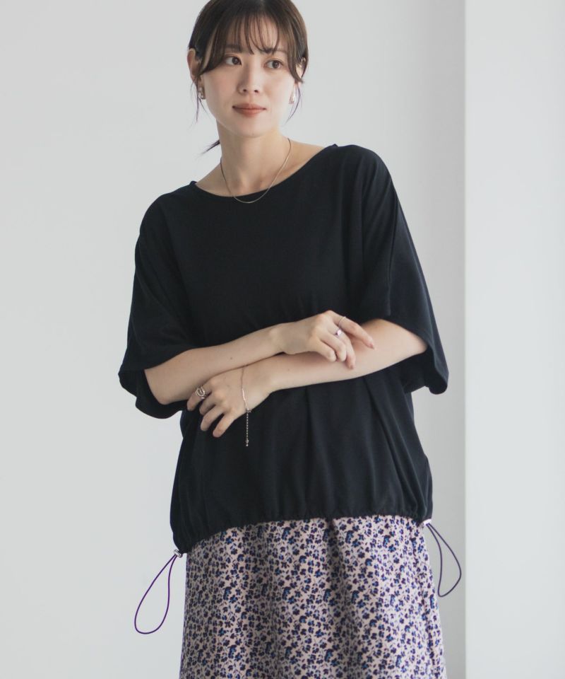 Idnes 裾ドロストカットソー レディース メール便 対応商品商品画像-16