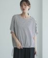 Idnes 裾ドロストボーダーカットソー レディース メール便 対応商品商品サムネイル-4