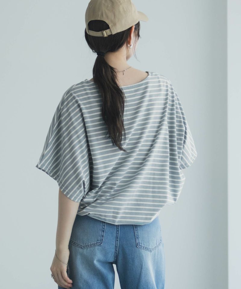 Idnes 裾ドロストボーダーカットソー レディース メール便 対応商品商品画像-13