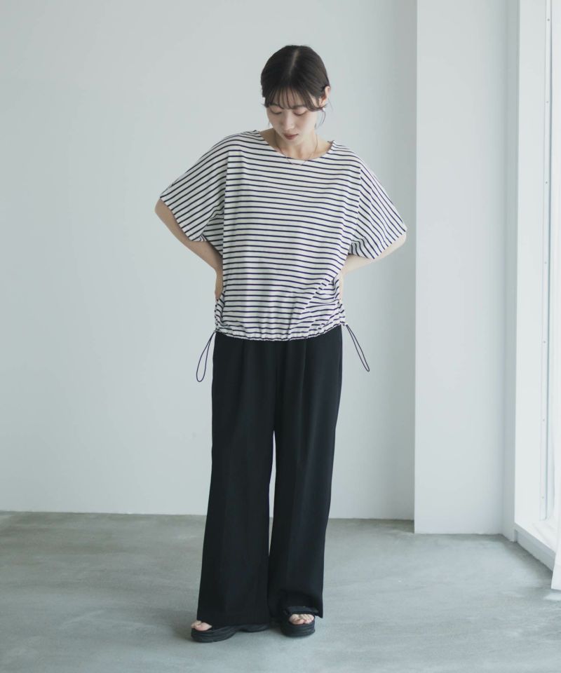 Idnes 裾ドロストボーダーカットソー レディース メール便 対応商品商品画像-31