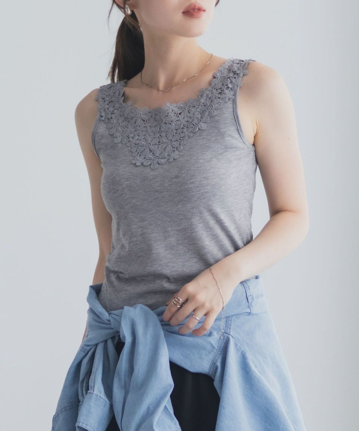 Idnes モチーフレースタンクトップA柄 レディース ネコポス 対応商品