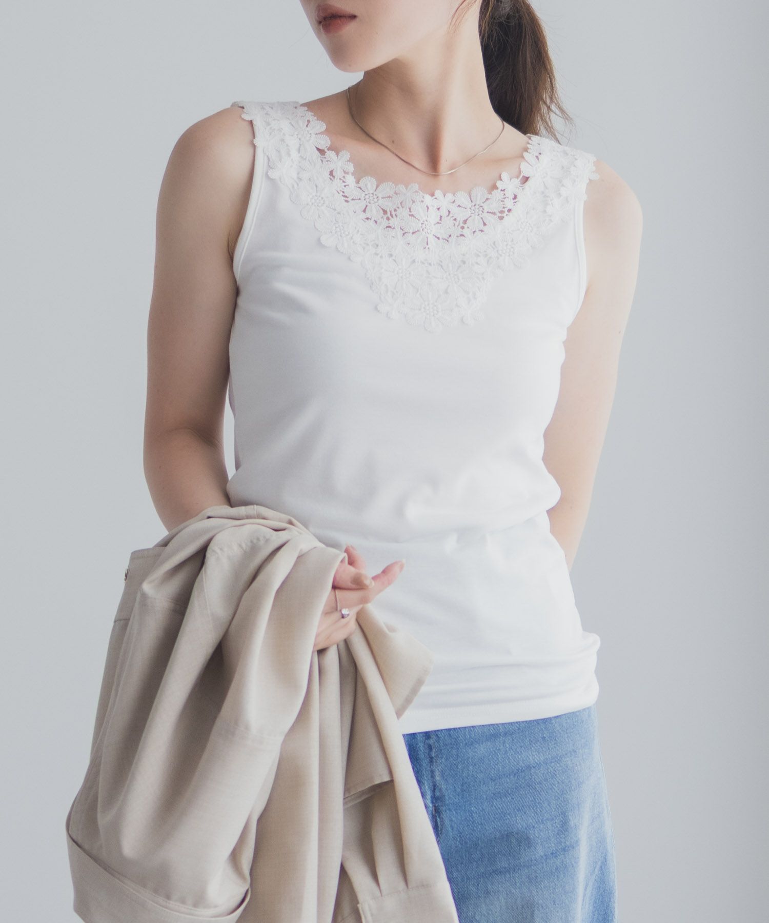 Idnes モチーフレースタンクトップA柄 レディース ネコポス 対応商品