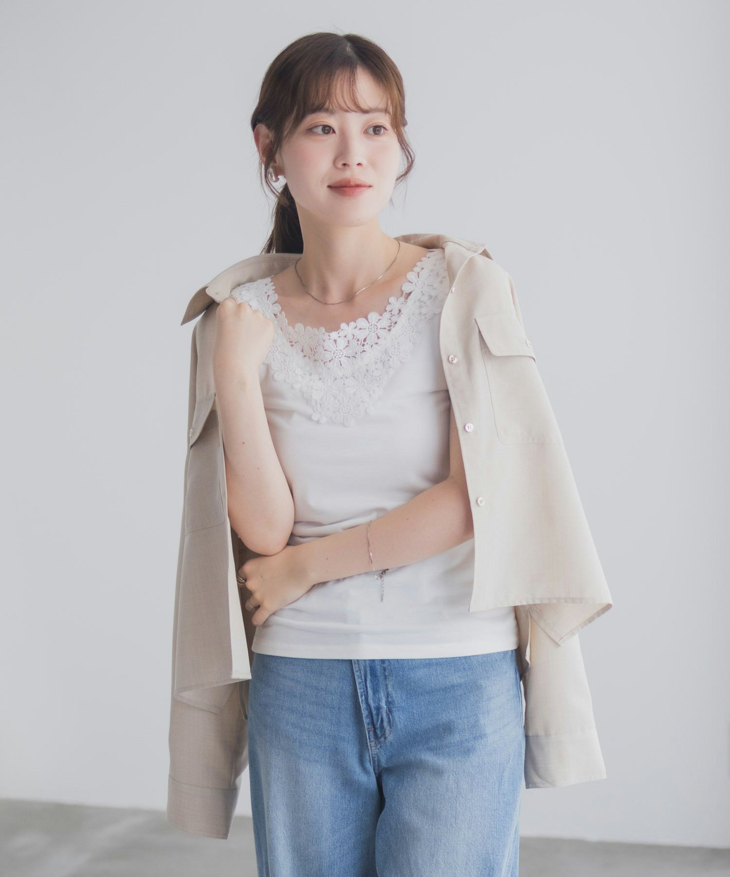 Idnes モチーフレースタンクトップA柄 レディース ネコポス 対応商品