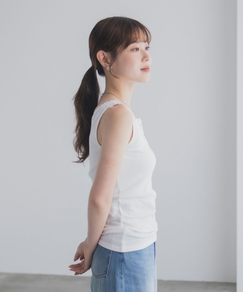 Idnes モチーフレースタンクトップA柄 レディース メール便 対応商品商品画像-7