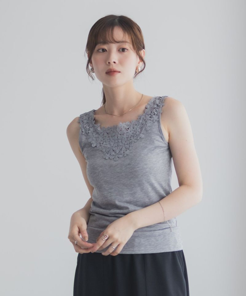 Idnes モチーフレースタンクトップA柄 レディース メール便 対応商品商品画像-10